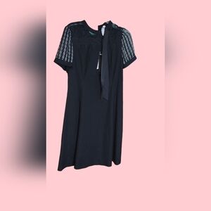 Black Dress with Patterned Sleeves